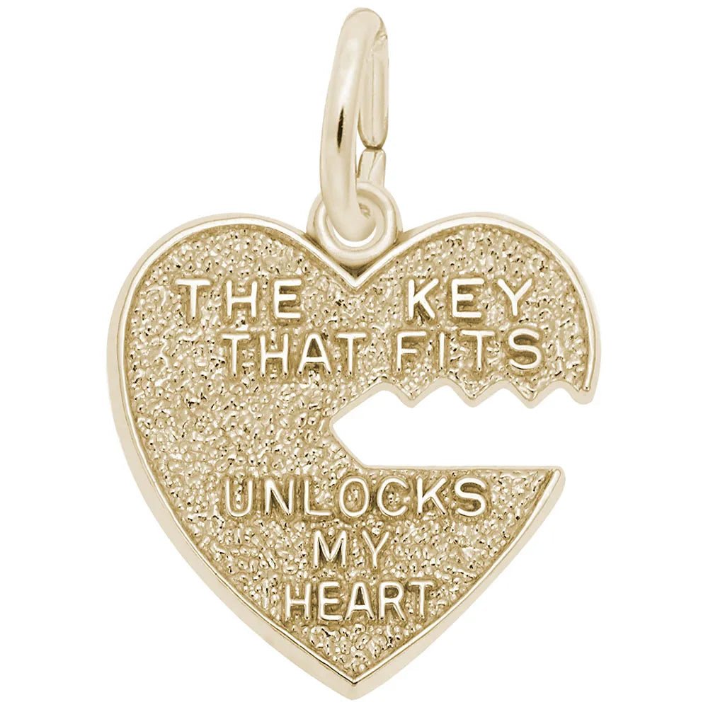 Rembrandt Charms - Key that Fits Heart Charm - 6431 Rembrandt Charms Charm Birmingham Jewelry