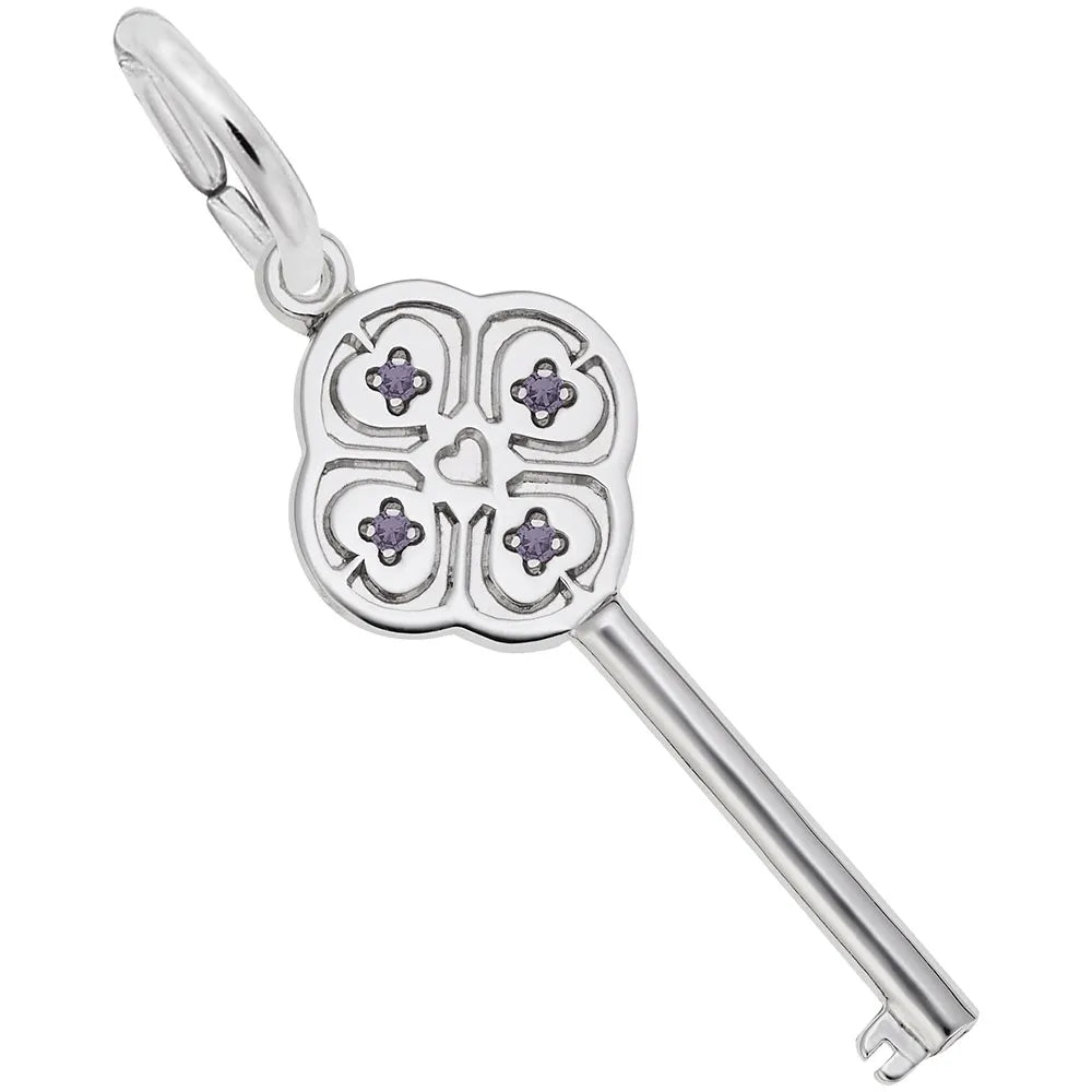 Rembrandt Charms - Key to My Heart June Stone Charm - 8410-006 Rembrandt Charms Charm Birmingham Jewelry