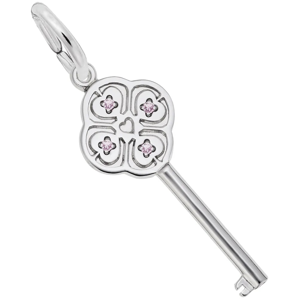 Rembrandt Charms - Key to My Heart October Stone Charm - 8410-010 Rembrandt Charms Charm Birmingham Jewelry