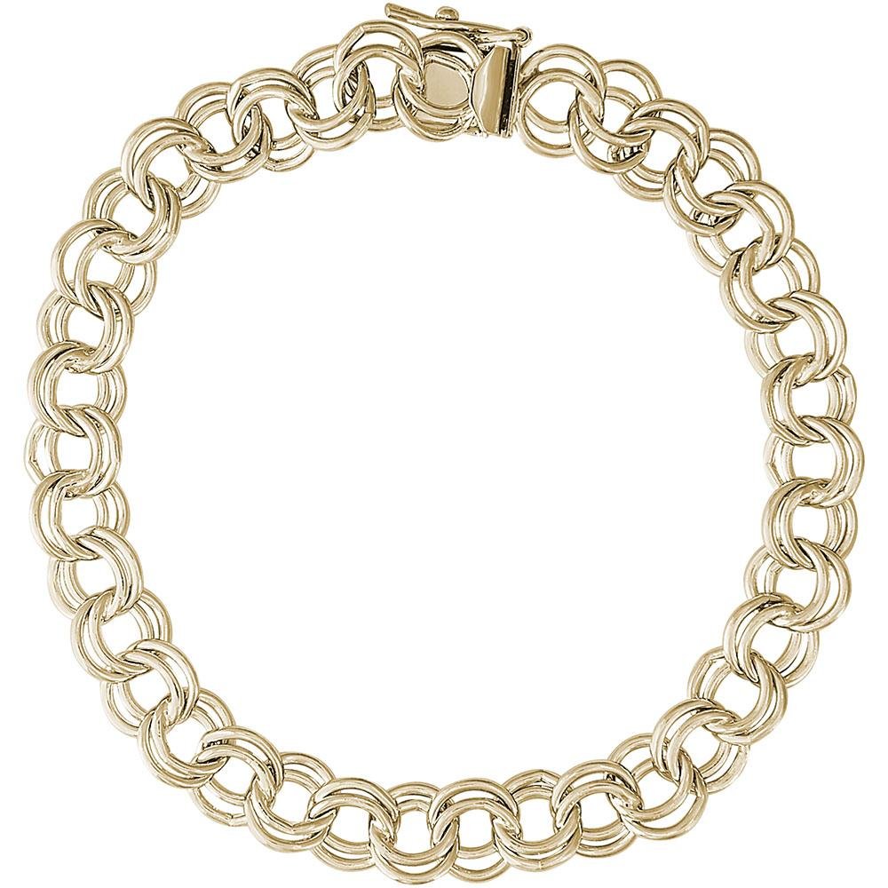 Rembrandt Charms - Large Double link Curb Classic Charm Bracelet - 20-0025 Rembrandt Charms Bracelet Birmingham Jewelry