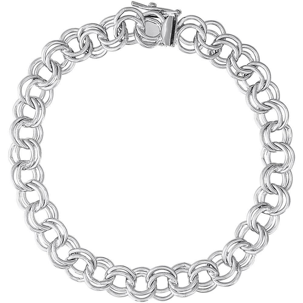 Rembrandt Charms - Large Double link Curb Classic Charm Bracelet - 20-0025 Rembrandt Charms Bracelet Birmingham Jewelry