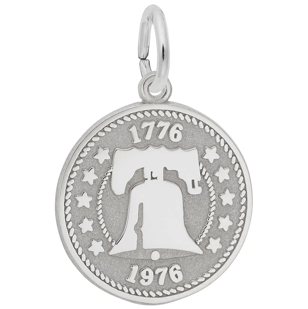 Rembrandt Charms - Liberty Bell Disc Charm - 3496 Rembrandt Charms Charm Birmingham Jewelry