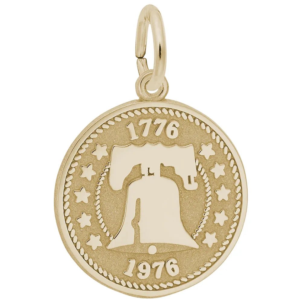 Rembrandt Charms - Liberty Bell Disc Charm - 3496 Rembrandt Charms Charm Birmingham Jewelry