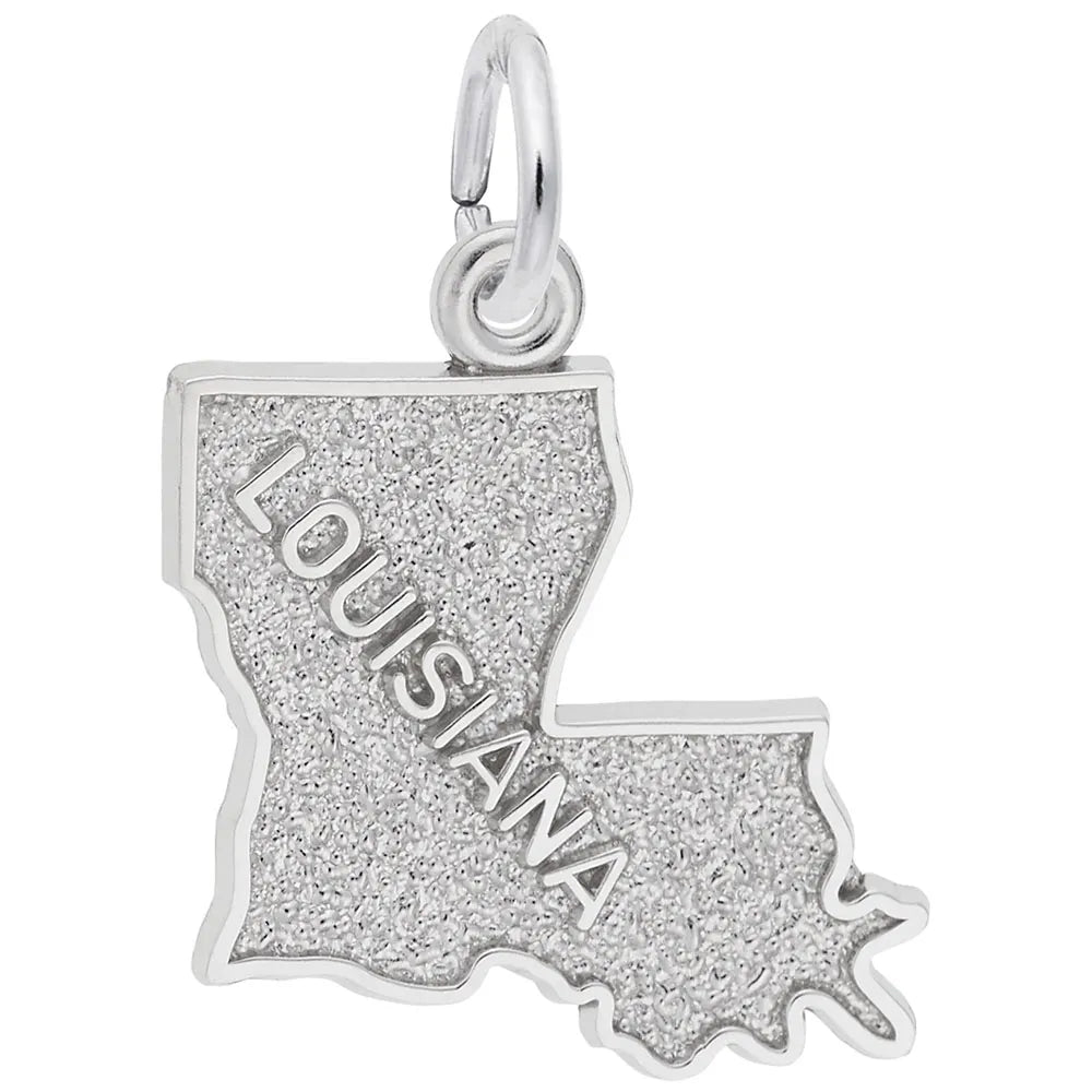 Rembrandt Charms - Louisiana Map Charm - 3418 Rembrandt Charms Charm Birmingham Jewelry
