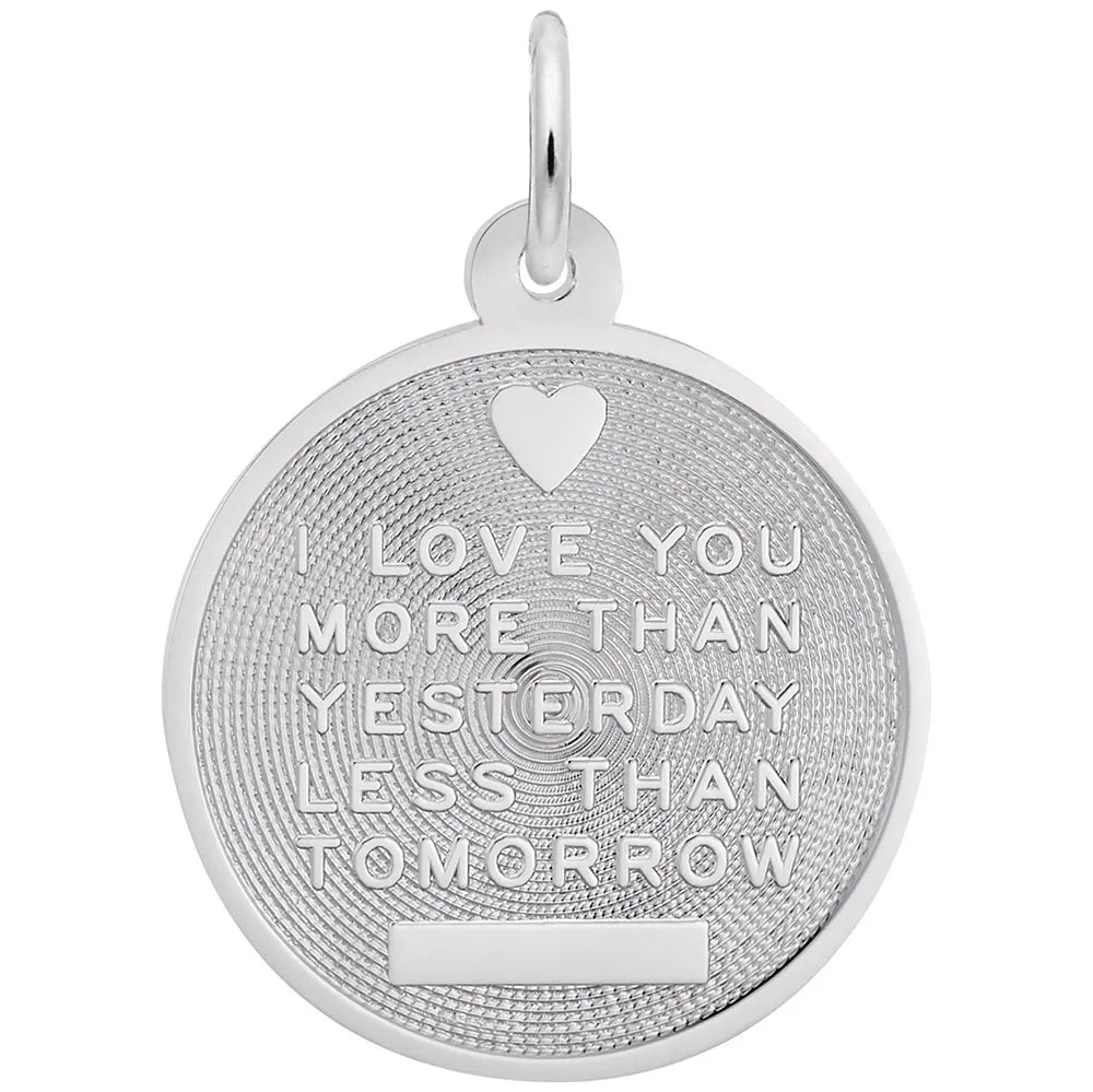 Rembrandt Charms - Love You More than Yesterday Charm - 8305 Rembrandt Charms Charm Birmingham Jewelry