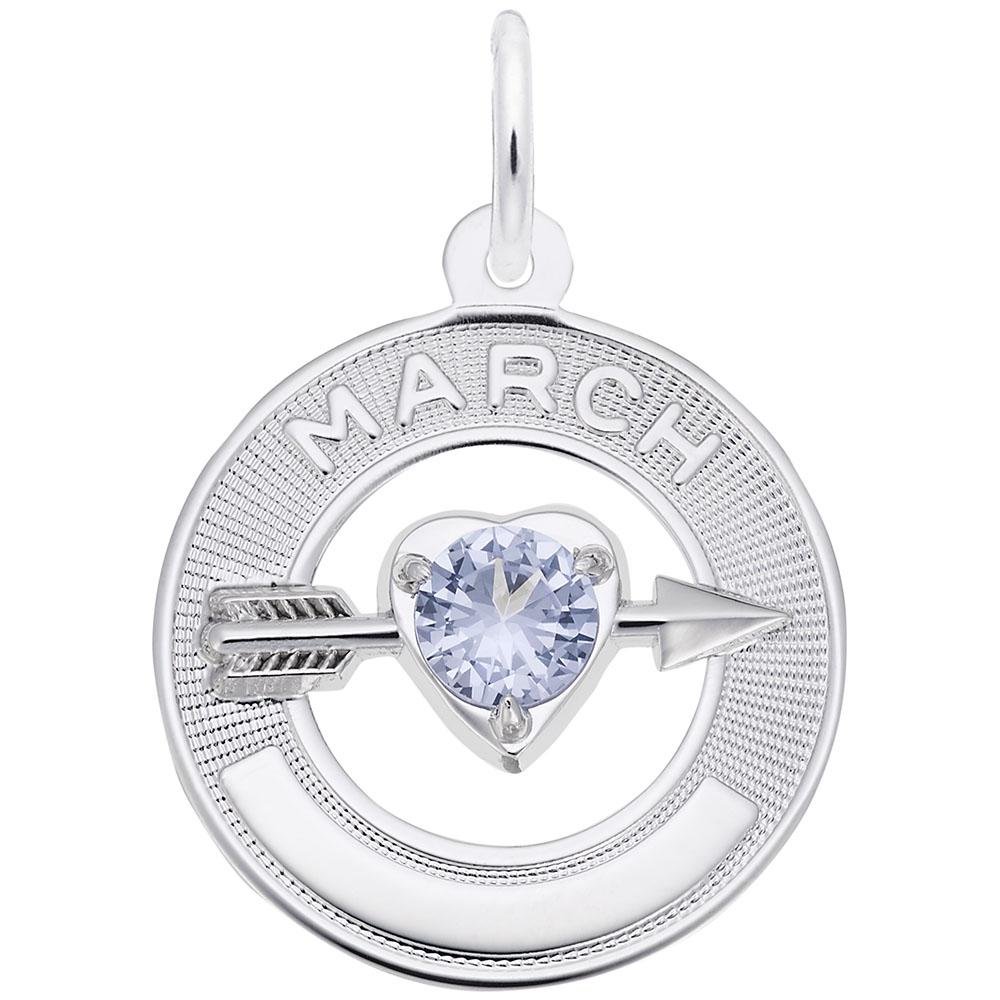 Rembrandt Charms - March Love Birthstone Charm - 3333 Rembrandt Charms Charm Birmingham Jewelry