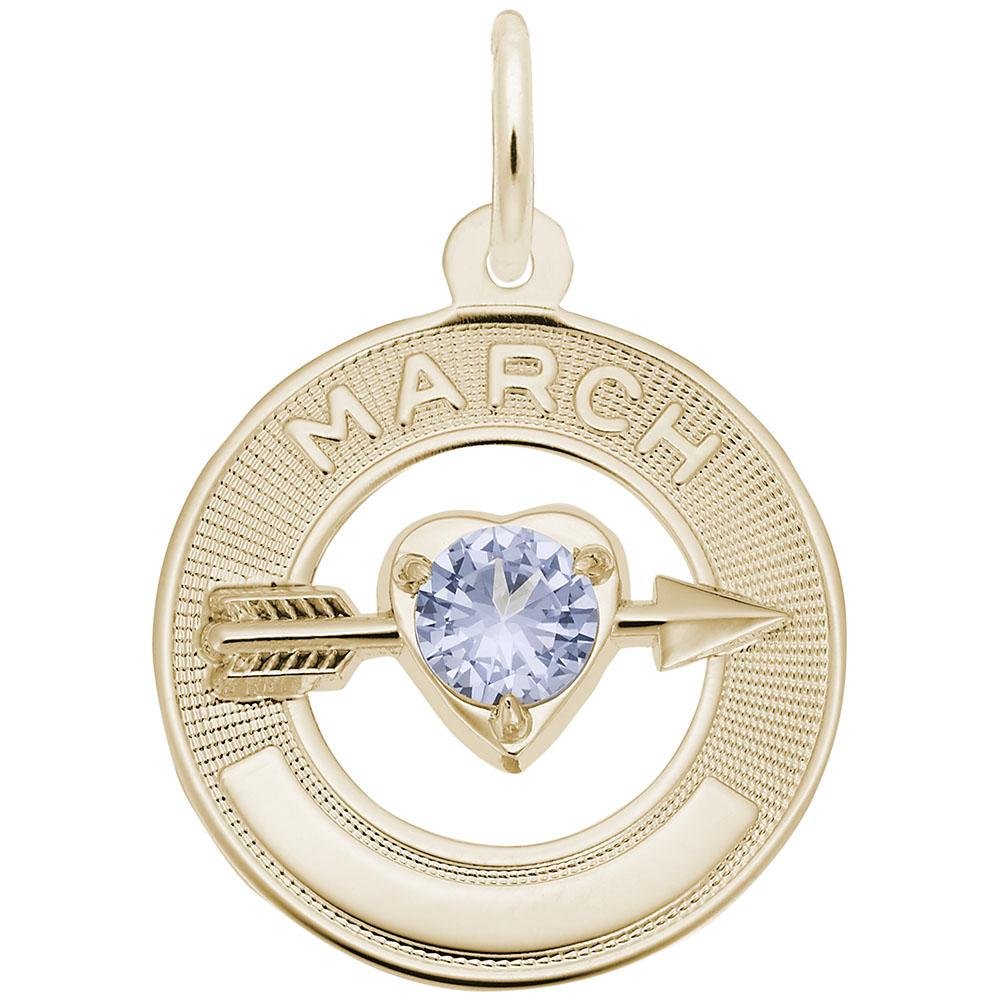 Rembrandt Charms - March Love Birthstone Charm - 3333 Rembrandt Charms Charm Birmingham Jewelry