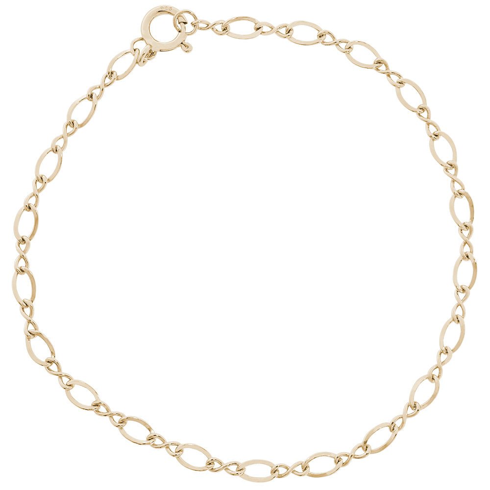 Rembrandt Charms - Medium Figure Eight Link Classic Charm Bracelet - 20-0103 Rembrandt Charms Bracelet Birmingham Jewelry