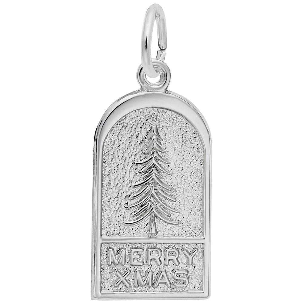 Rembrandt Charms - Merry Xmas Tree Charm - 4446 Rembrandt Charms Charm Birmingham Jewelry