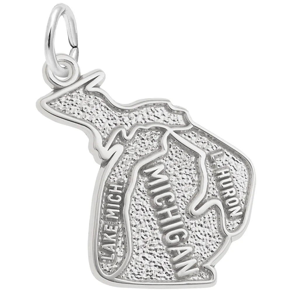 Rembrandt Charms - Michigan Map Charm - 2975 Rembrandt Charms Charm Birmingham Jewelry