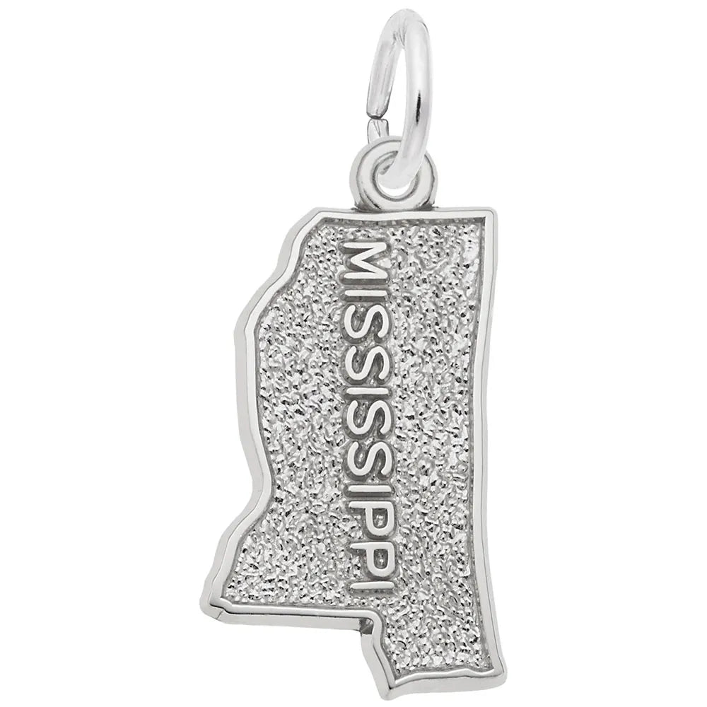 Rembrandt Charms - Mississippi Map Charm - 3417 Rembrandt Charms Charm Birmingham Jewelry
