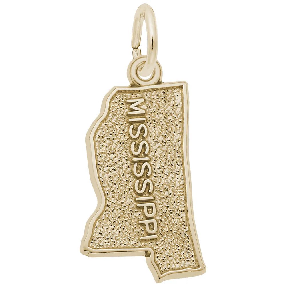 Rembrandt Charms - Mississippi Map Charm - 3417 Rembrandt Charms Charm Birmingham Jewelry