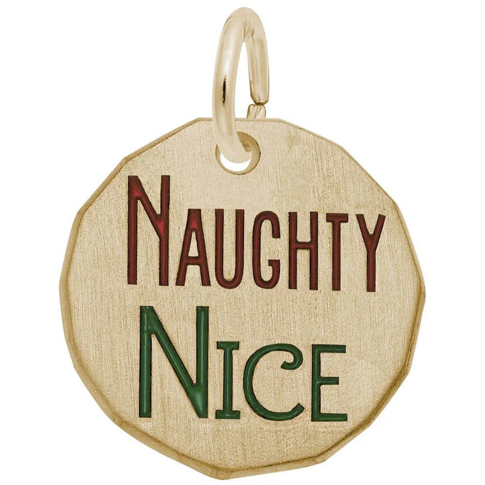 Rembrandt Charms - Naughty Nice Tag Charm - 1638 Rembrandt Charms Charm Birmingham Jewelry