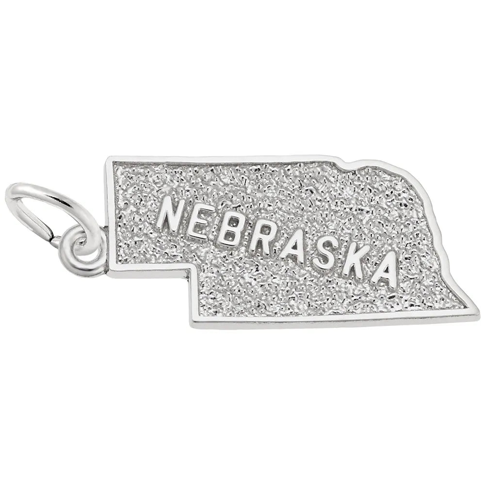 Rembrandt Charms - Nebraska Map Charm - 3298 Rembrandt Charms Charm Birmingham Jewelry