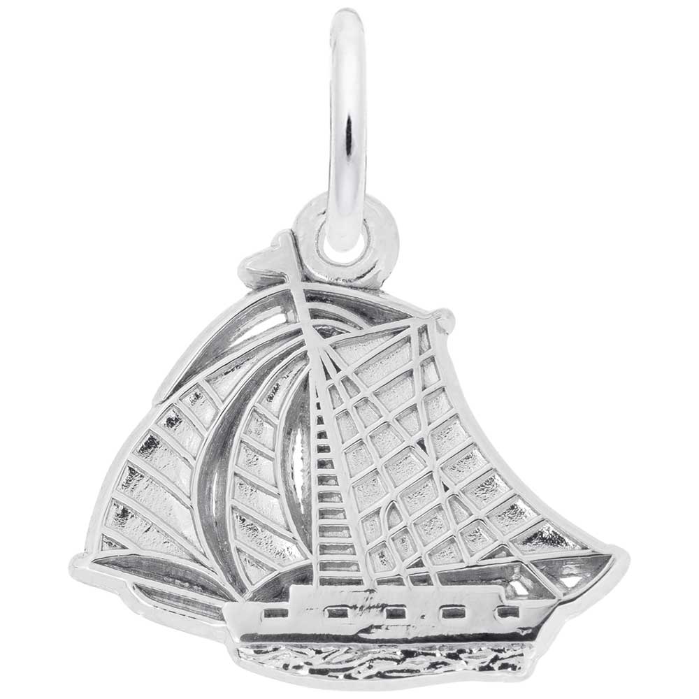 Rembrandt Charms - New Detailed Sailboat Charm - 4122 Rembrandt Charms Charm Birmingham Jewelry