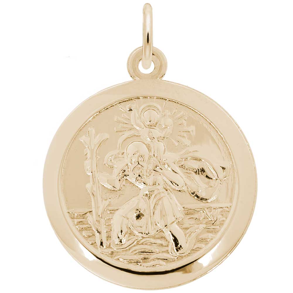 Rembrandt Charms - New St Christopher Disc Charm - 4435 Rembrandt Charms Charm Birmingham Jewelry