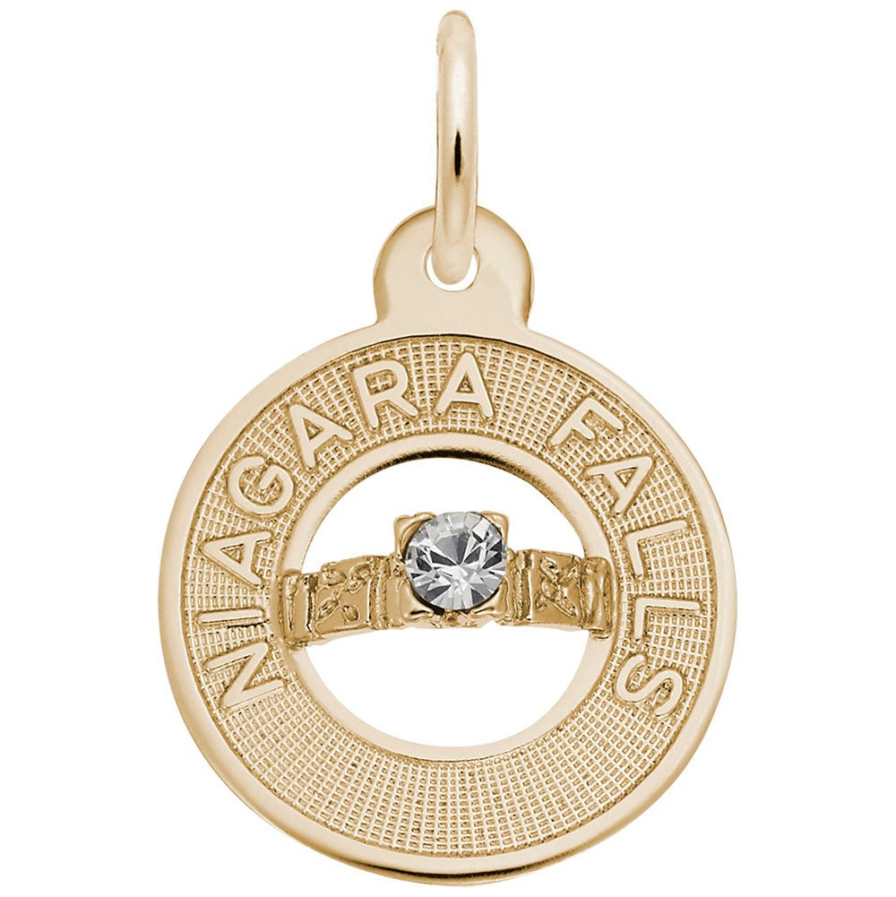 Rembrandt Charms - Niagara Falls Wedding Ring Charm - 8815 Rembrandt Charms Charm Birmingham Jewelry