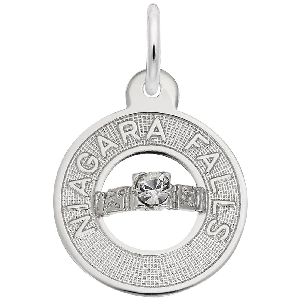 Rembrandt Charms - Niagara Falls Wedding Ring Charm - 8815 Rembrandt Charms Charm Birmingham Jewelry