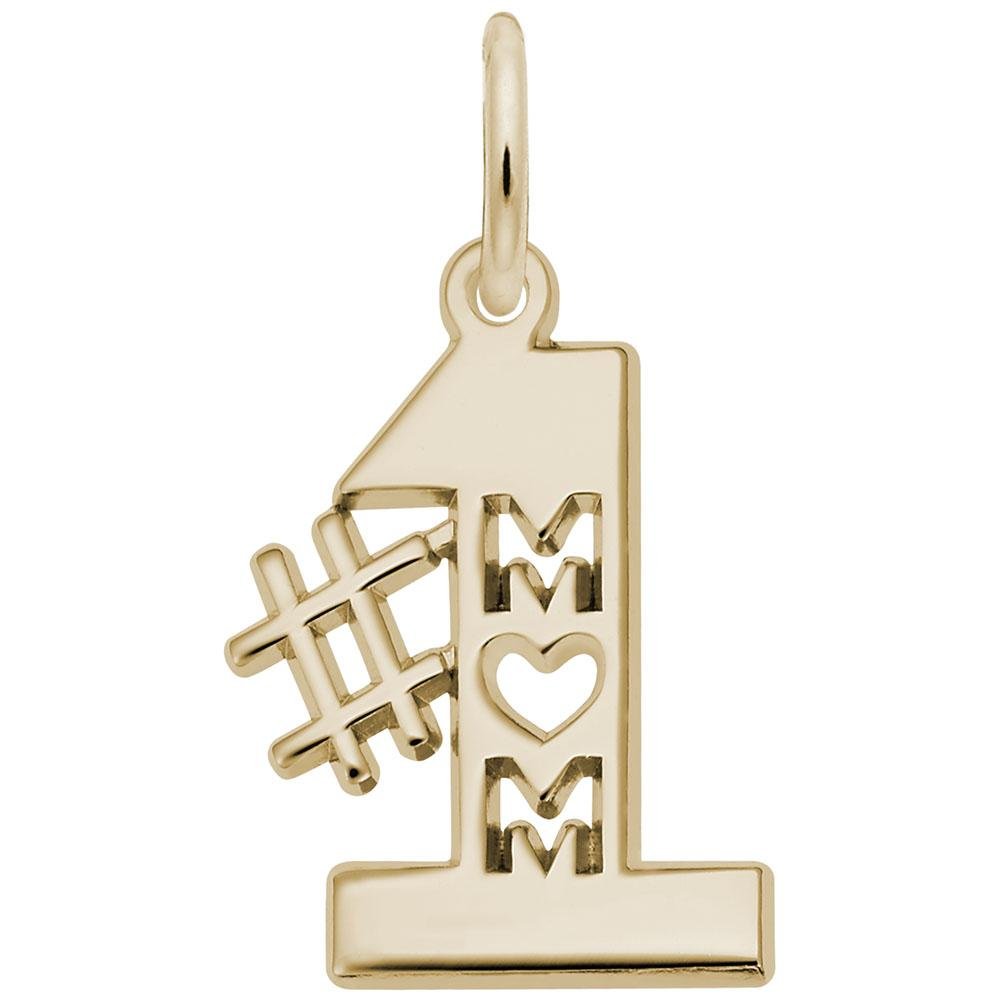 Rembrandt Charms - Number one Mom Charm - 6179 Rembrandt Charms Charm Birmingham Jewelry