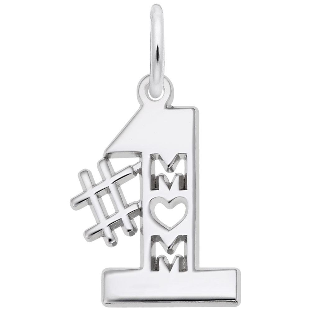 Rembrandt Charms - Number one Mom Charm - 6179 Rembrandt Charms Charm Birmingham Jewelry