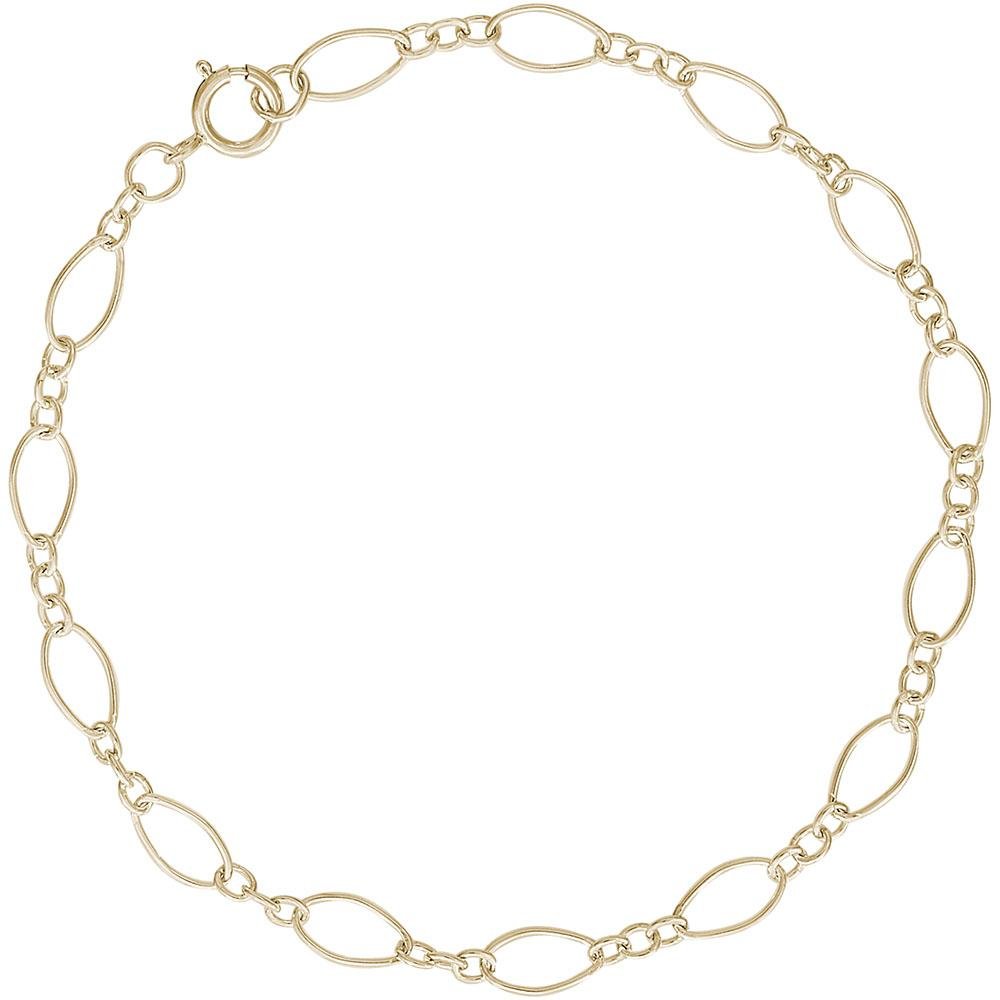 Rembrandt Charms- Open Figaro Link Classic Charm Bracelet - 20-0108 Rembrandt Charms Bracelet Birmingham Jewelry