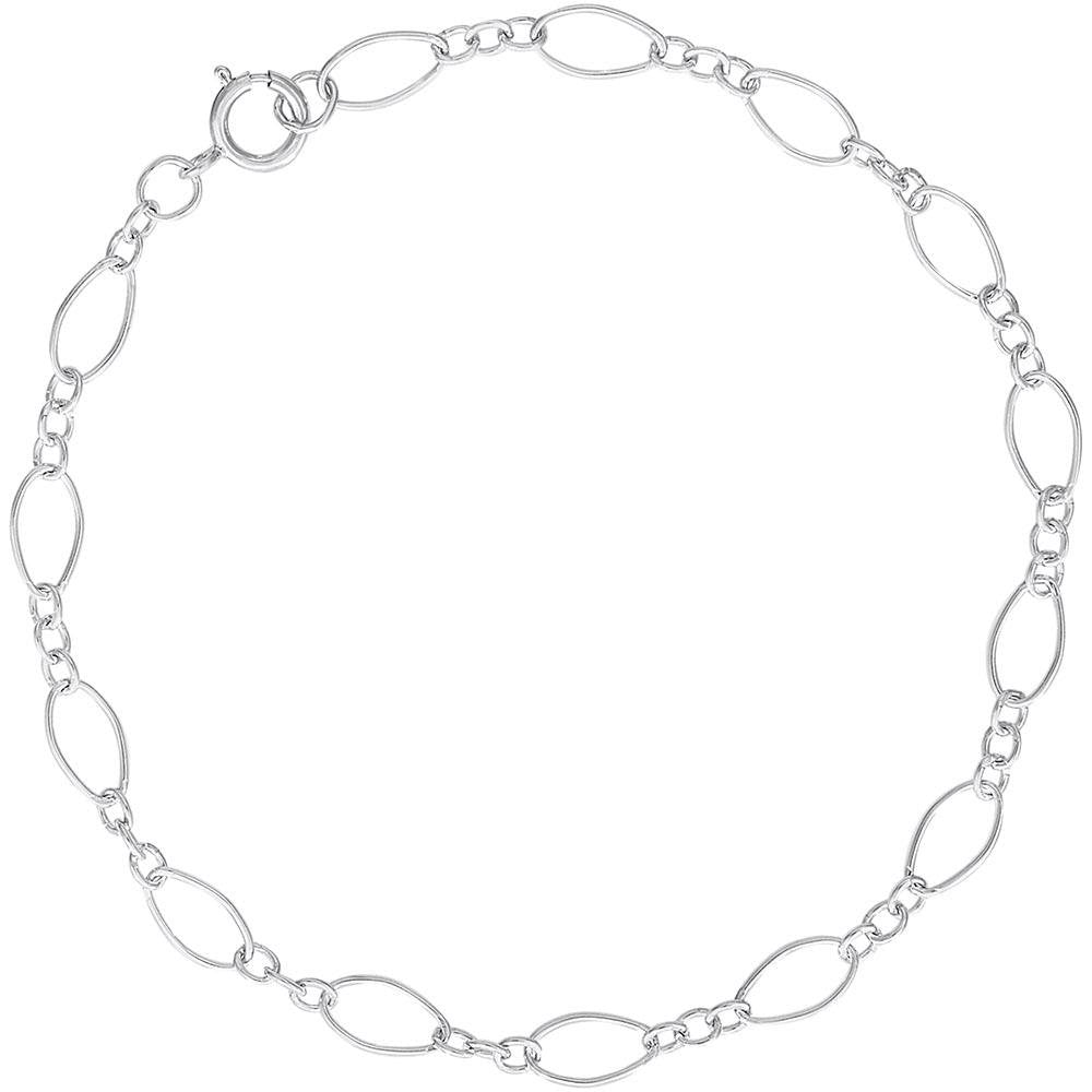 Rembrandt Charms- Open Figaro Link Classic Charm Bracelet - 20-0108 Rembrandt Charms Bracelet Birmingham Jewelry