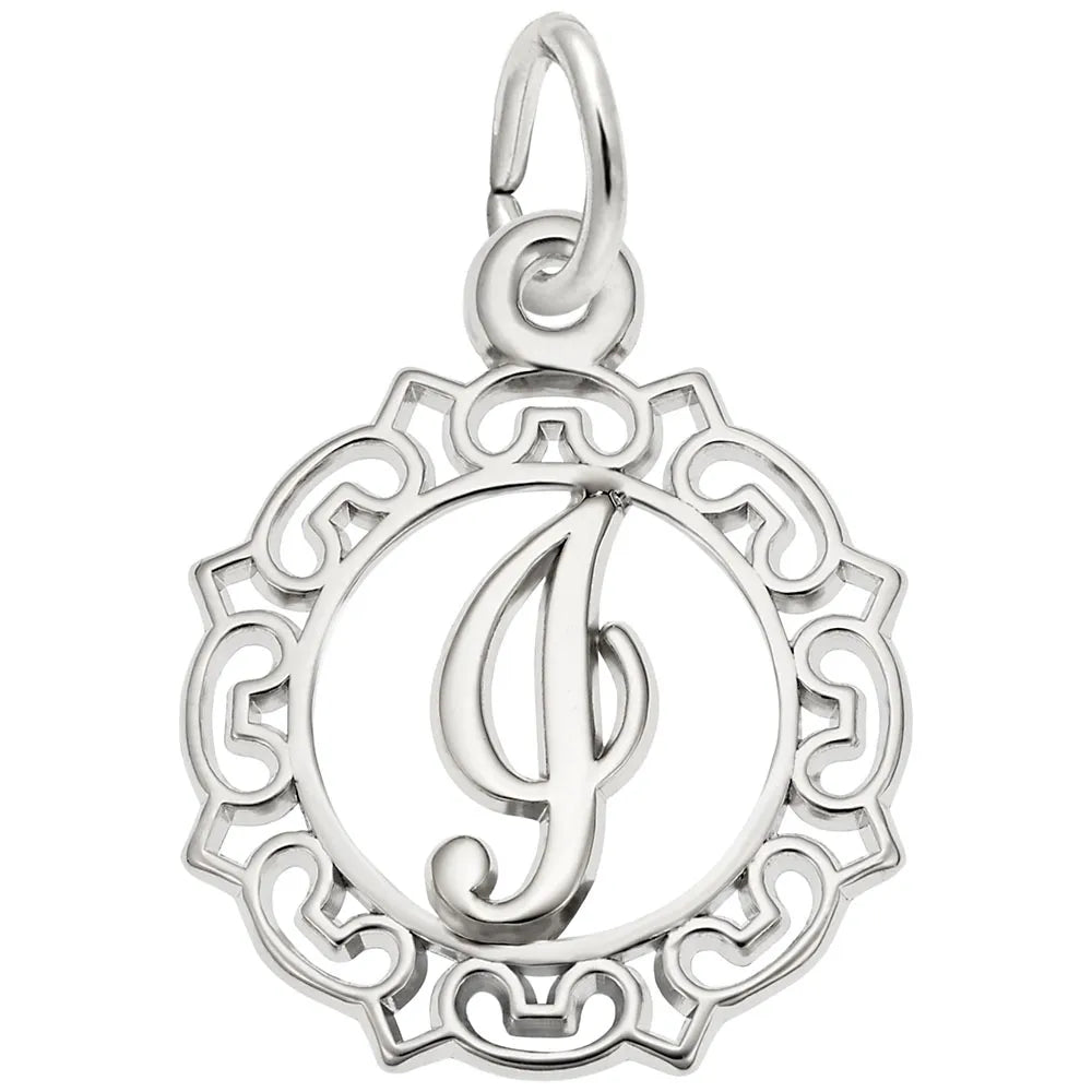 Rembrandt Charms - Ornate Script Initial I Charm - 0817-009 Rembrandt Charms Charm Birmingham Jewelry