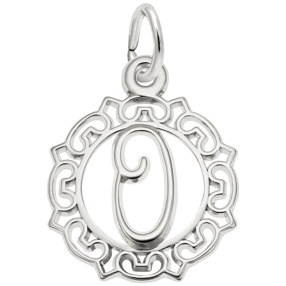 Rembrandt Charms - Ornate Script Initial O Charm - 0817-015 Rembrandt Charms Charm Birmingham Jewelry