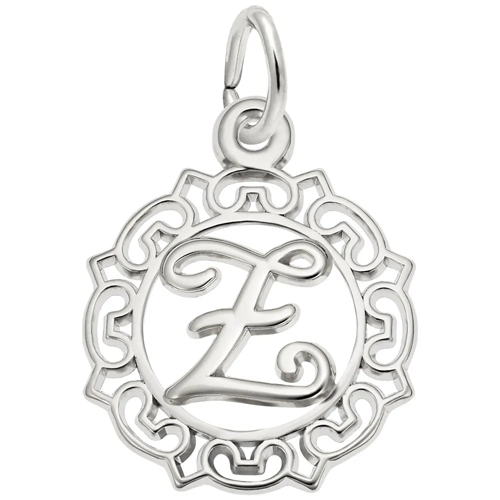 Rembrandt Charms - Ornate Script Initial Z Charm - 0817-026 Rembrandt Charms Charm Birmingham Jewelry