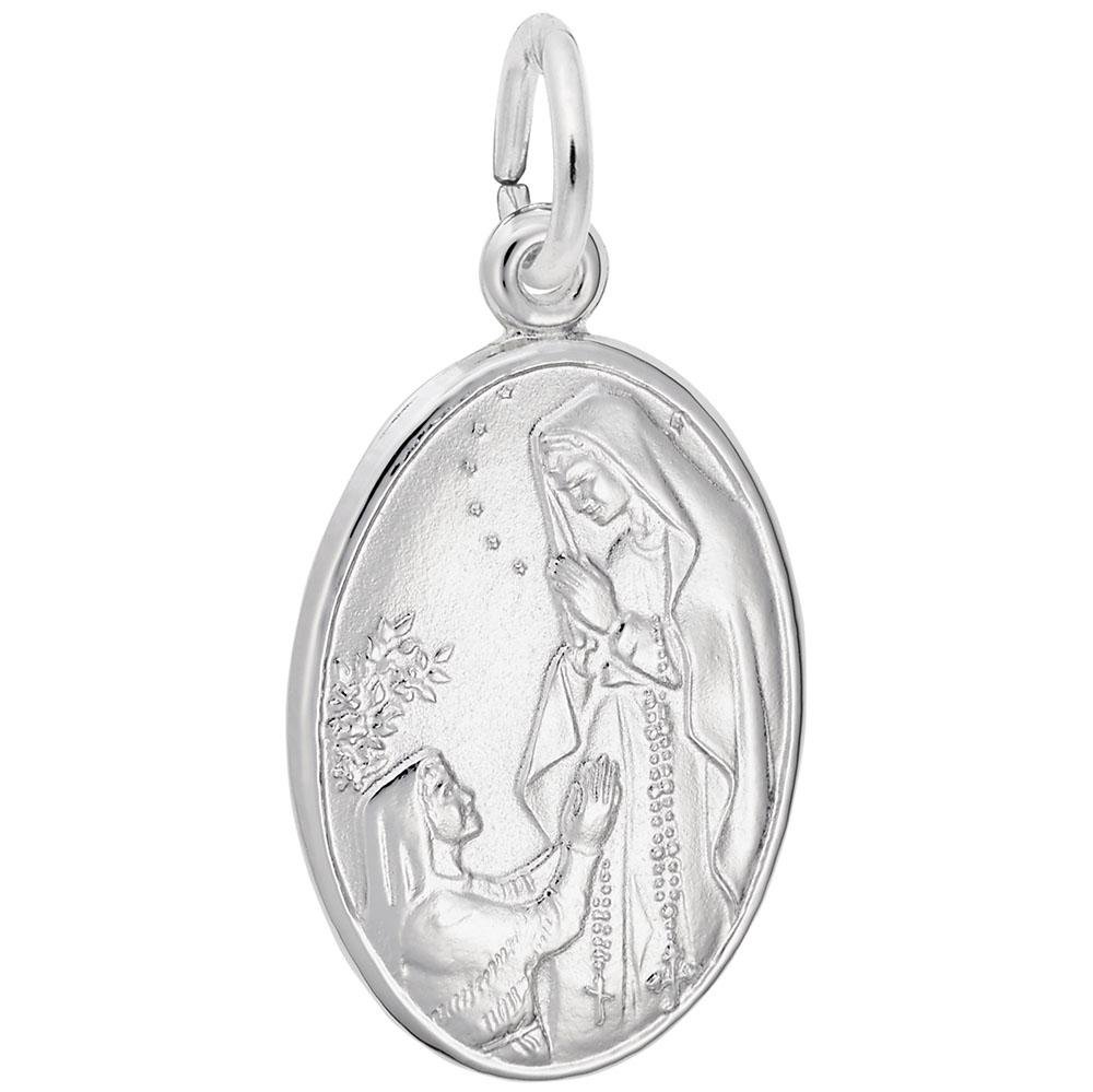 Rembrandt Charms - Our Lady of Lourdes Oval Disc Charm - 3380 Rembrandt Charms Charm Birmingham Jewelry