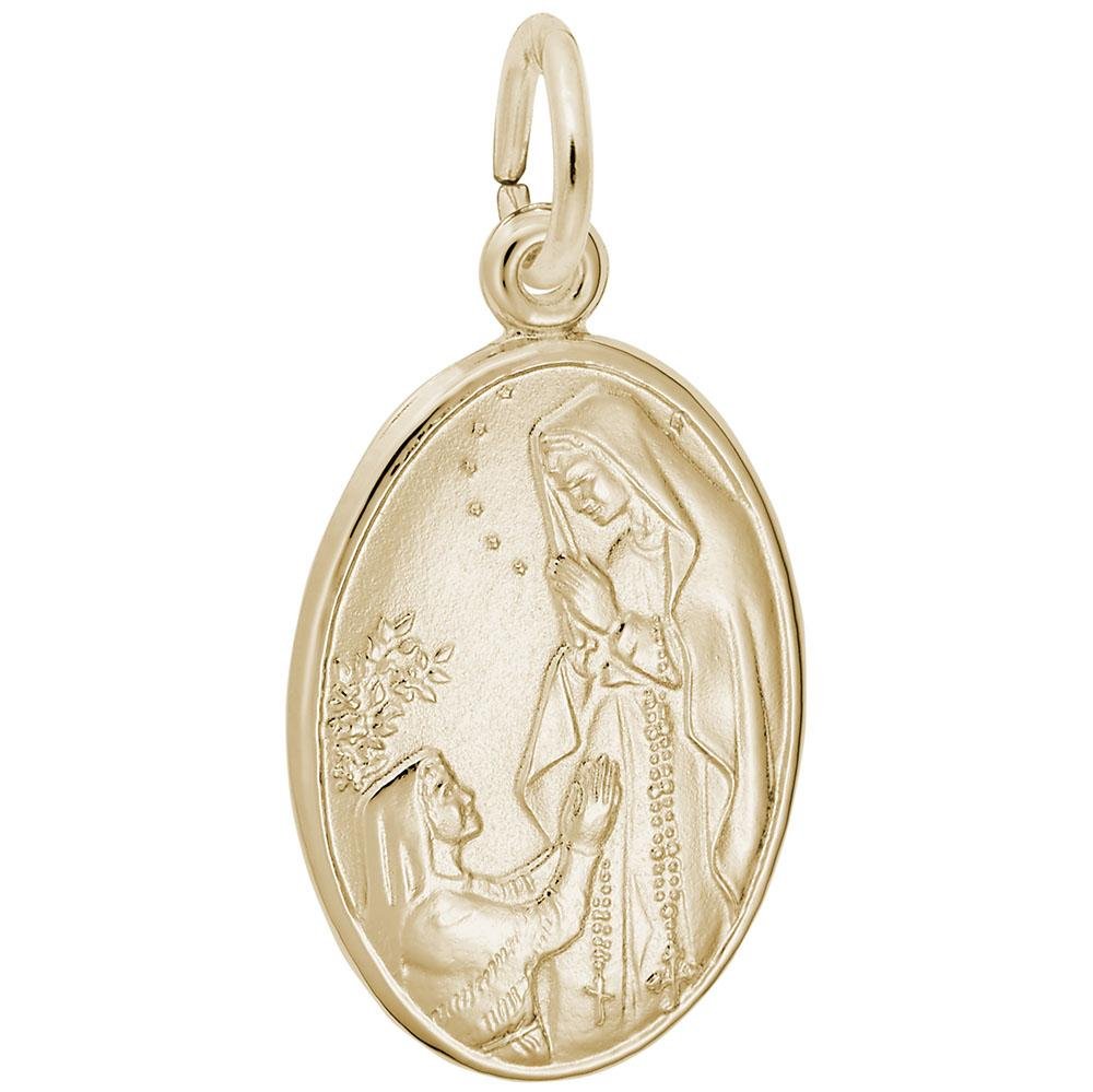 Rembrandt Charms - Our Lady of Lourdes Oval Disc Charm - 3380 Rembrandt Charms Charm Birmingham Jewelry