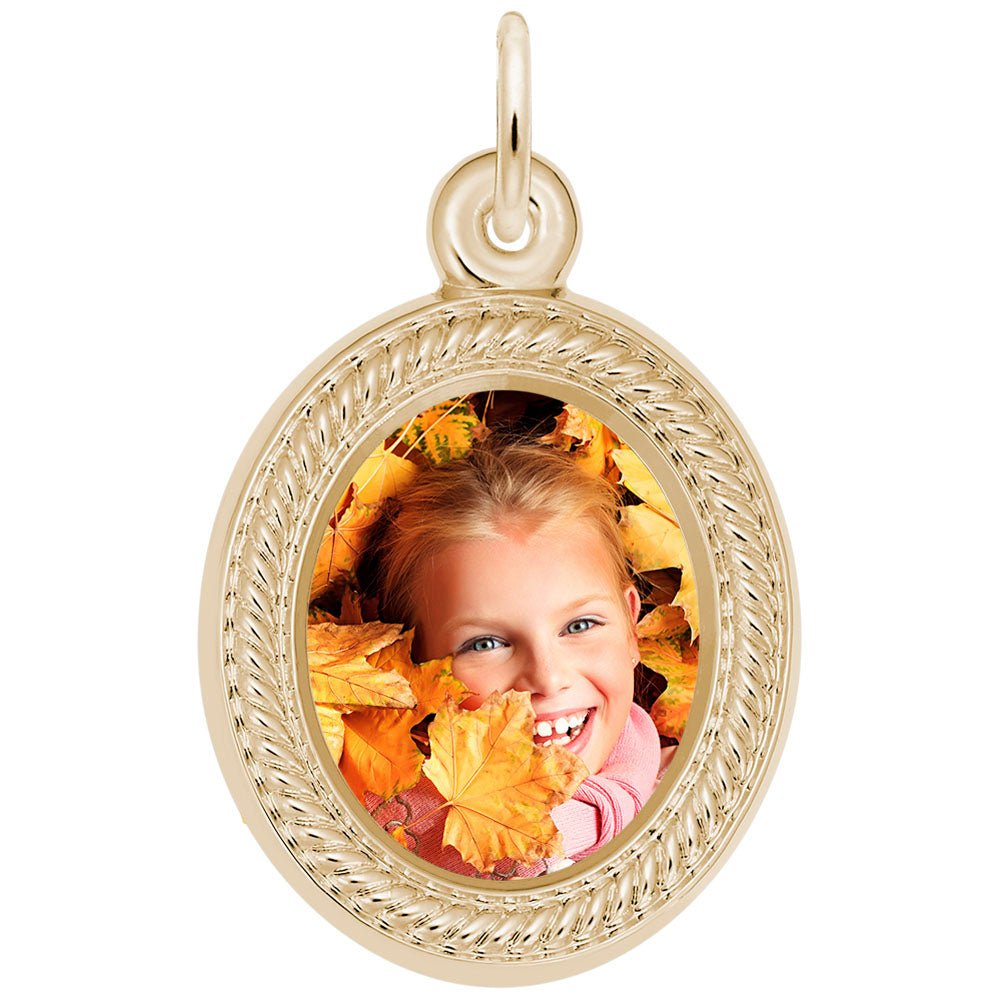 Rembrandt Charms - Oval Rope Photoart Charm - 8629 Rembrandt Charms Charm Birmingham Jewelry