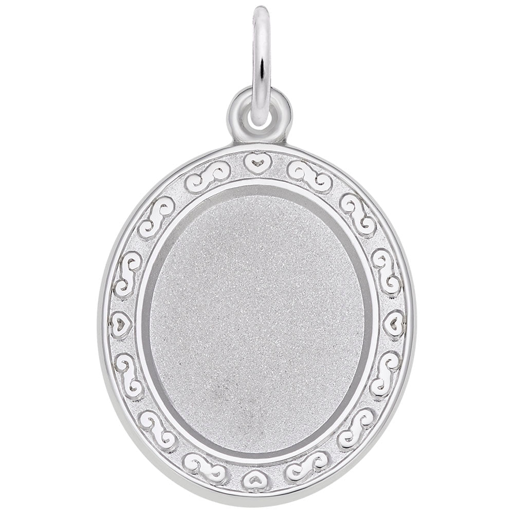 Rembrandt Charms - Oval Scroll Photoart Charm - 8612 Rembrandt Charms Charm Birmingham Jewelry