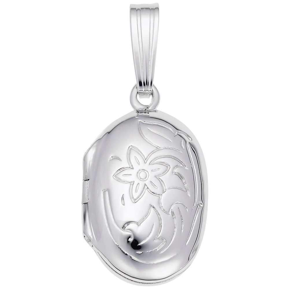 Rembrandt Charms - Oval with Flower Design Locket Charm - 8601 Rembrandt Charms Locket Birmingham Jewelry
