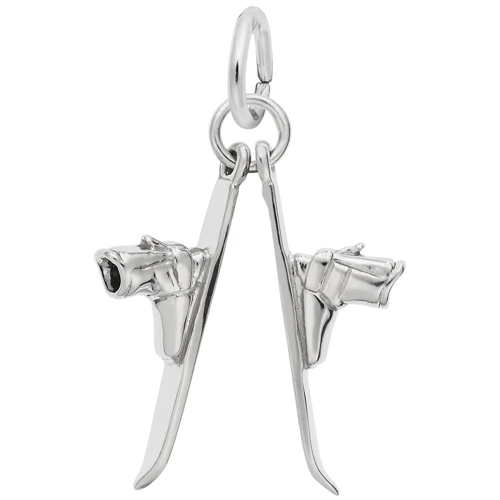 Rembrandt Charms - Pair of Skis Charm - 0551 Rembrandt Charms Charm Birmingham Jewelry