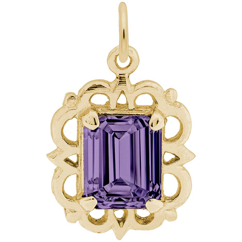 Rembrandt Charms - Pendant February Birthstone - 1729-002 Rembrandt Charms Charm Birmingham Jewelry