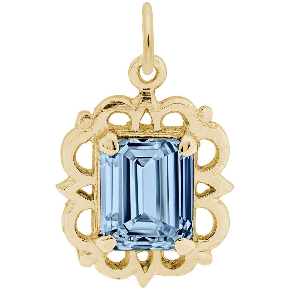 Rembrandt Charms - Pendant March Birthstone - 1729-003 Rembrandt Charms Charm Birmingham Jewelry