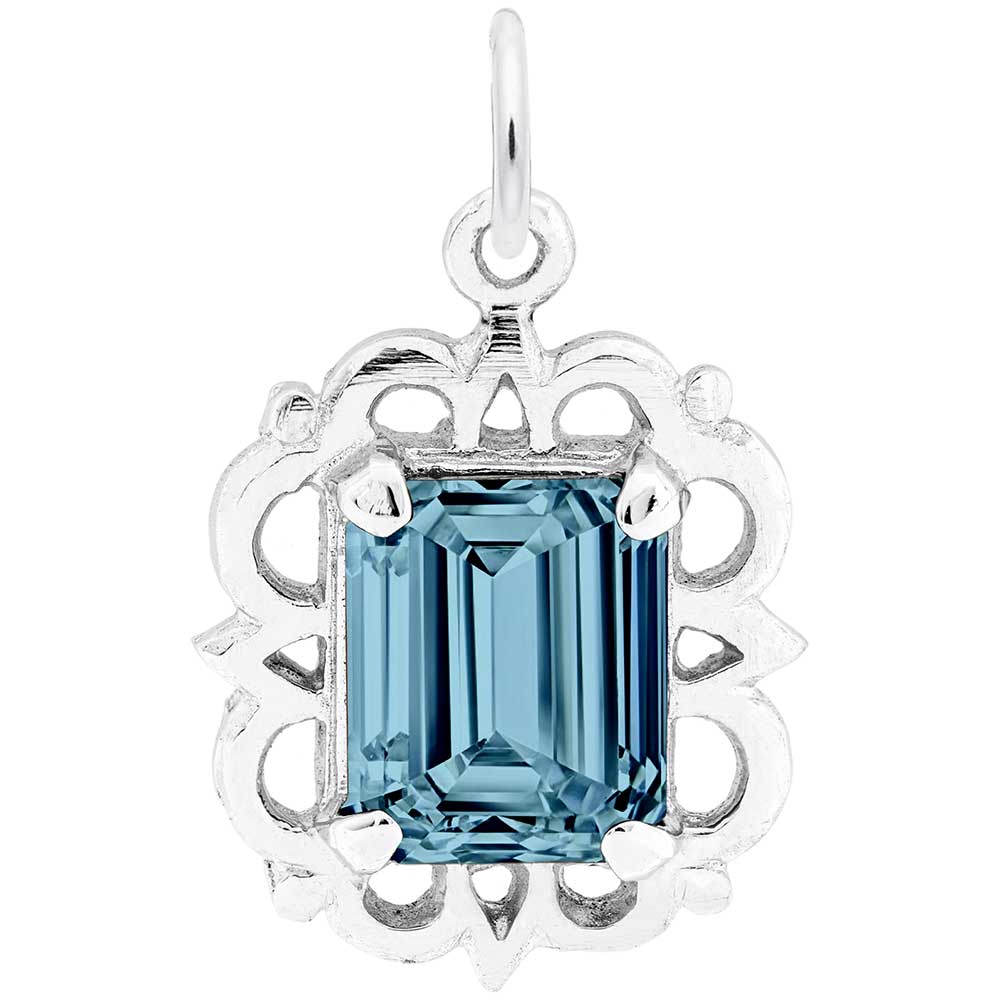 Rembrandt Charms - Pendant March Birthstone - 1729-003 Rembrandt Charms Charm Birmingham Jewelry