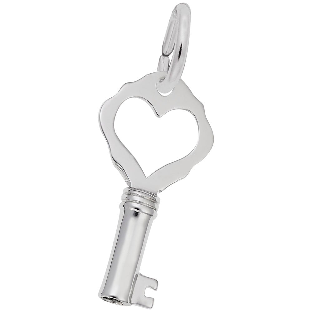 Rembrandt Charms - Petite Antique Heart Key Charm - 8358 Rembrandt Charms Charm Birmingham Jewelry
