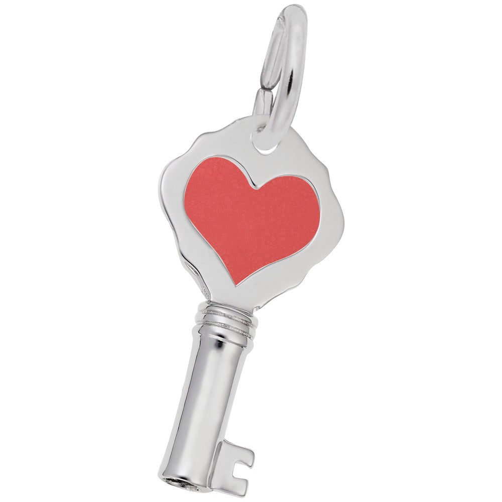 Rembrandt Charms - Petite Antique Heart Key Charm - 8359 Rembrandt Charms Charm Birmingham Jewelry