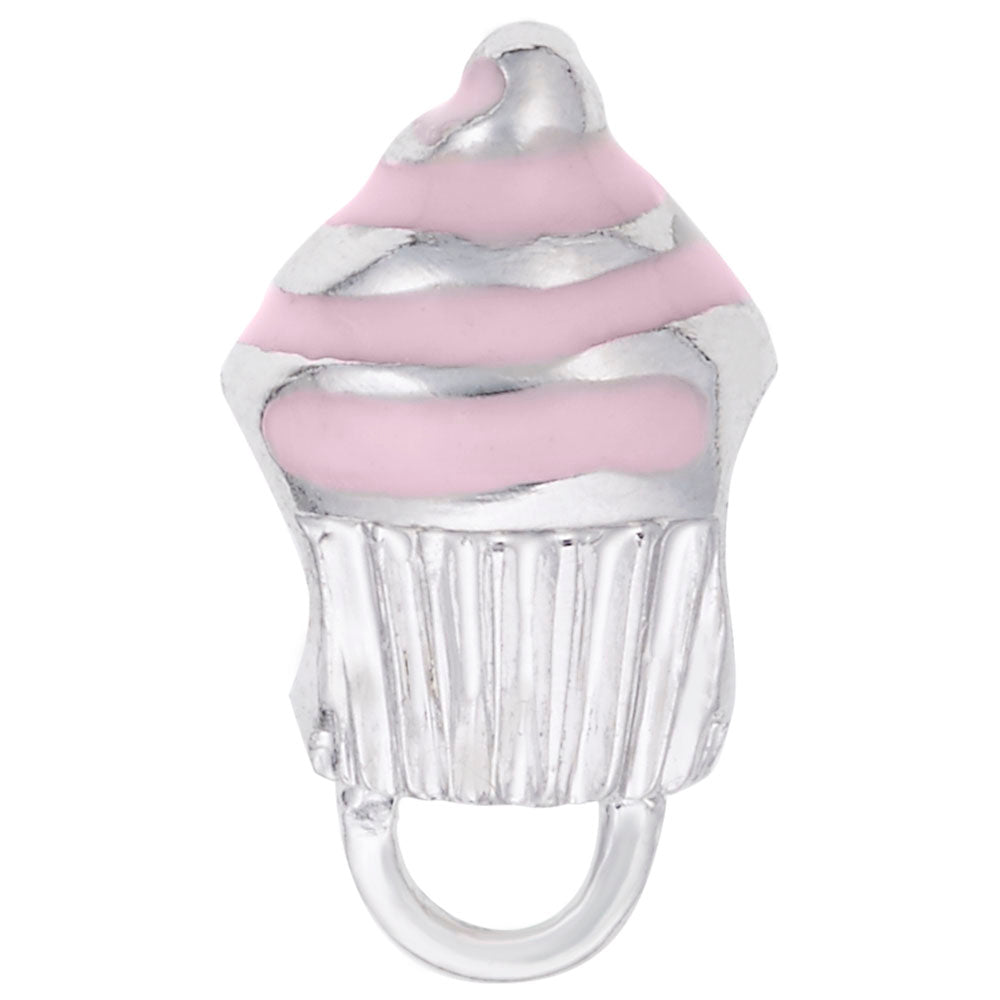 Rembrandt Charms - Pink Swirl Cupcake Charmdrop - 9187-001 Rembrandt Charms Charm Birmingham Jewelry