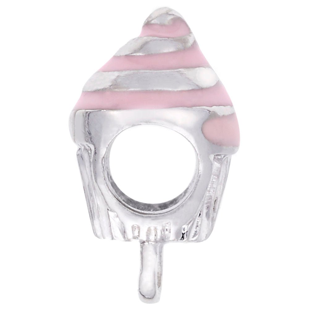 Rembrandt Charms - Pink Swirl Cupcake Charmdrop - 9187-001 Rembrandt Charms Charm Birmingham Jewelry
