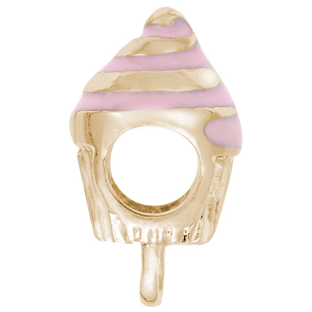 Rembrandt Charms - Pink Swirl Cupcake Charmdrop - 9187-001 Rembrandt Charms Charm Birmingham Jewelry
