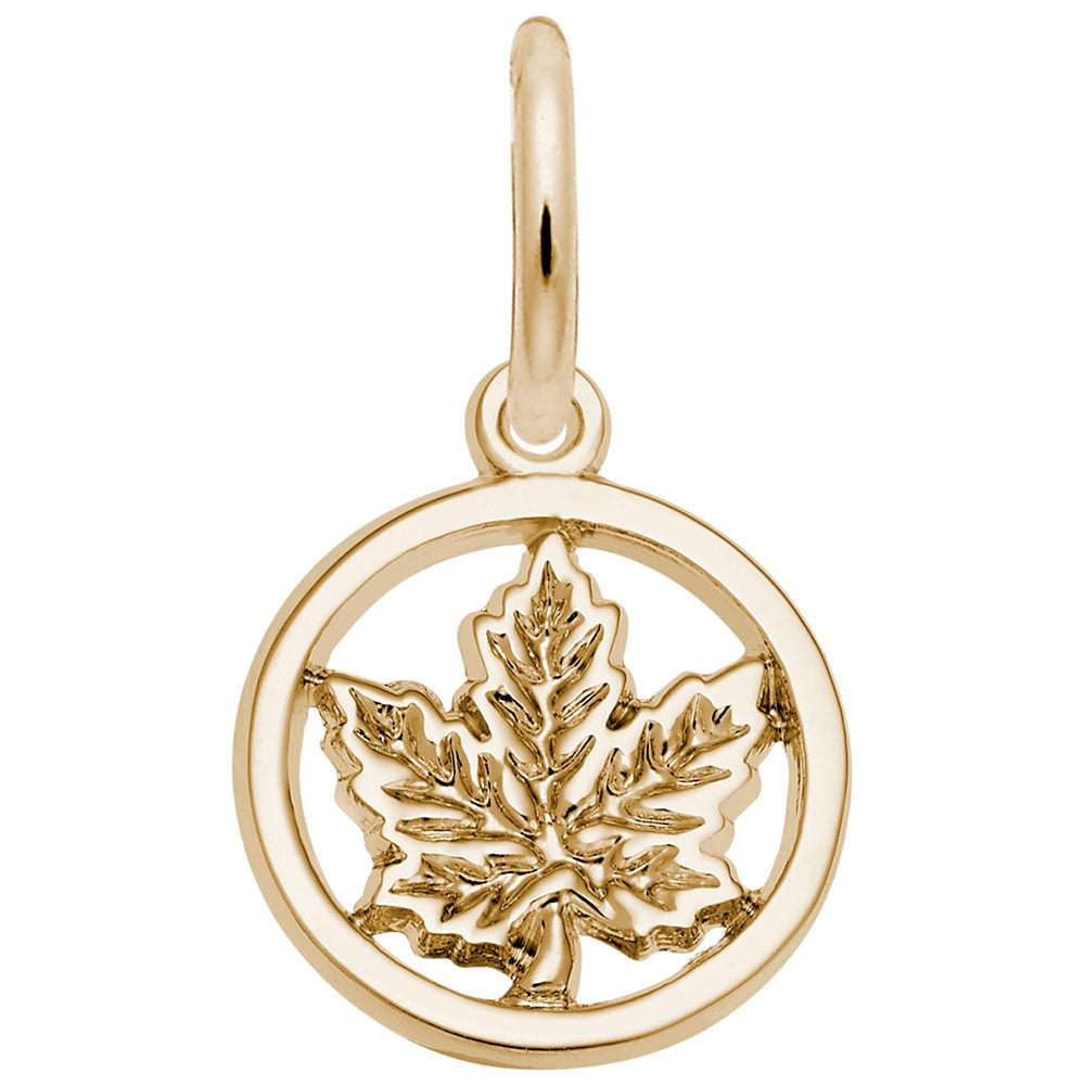 Rembrandt Charms - Ringed Maple Leaf Charm – 0108 Rembrandt Charms Charm Birmingham Jewelry