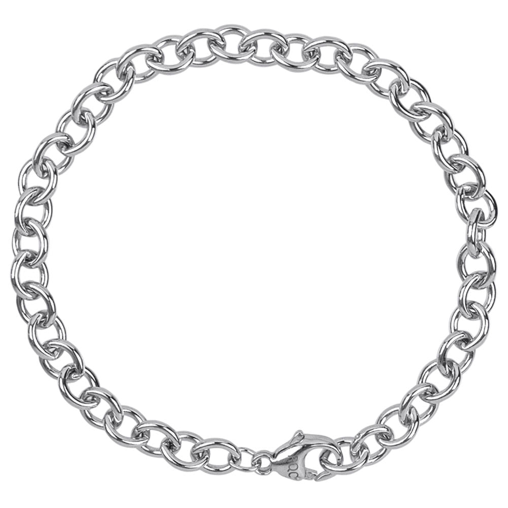 Rembrandt Charms - Round Cable Link Classic Bracelet - 20-0201 Rembrandt Charms Bracelet Birmingham Jewelry