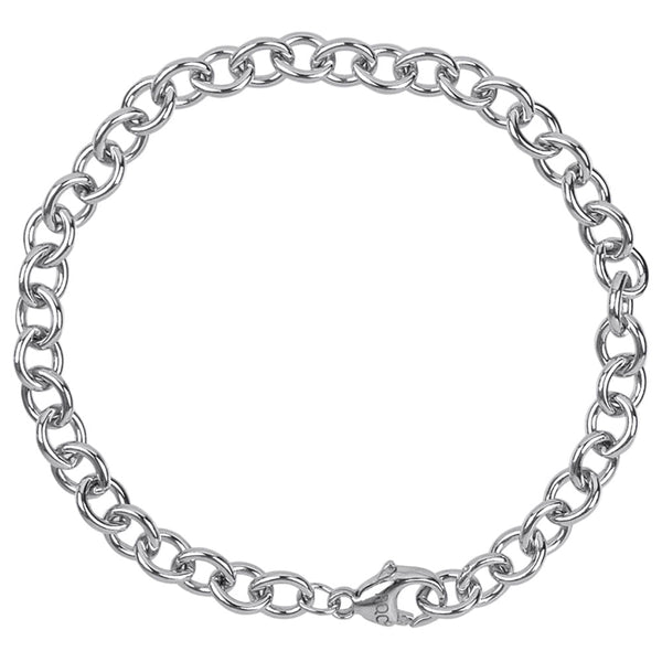 Rembrandt Charms - Round Cable Link Classic Bracelet - 20-0201 Rembrandt Charms Bracelet Birmingham Jewelry 