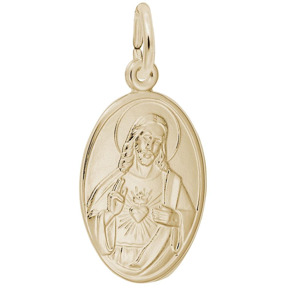 Rembrandt Charms - Sacred Heart Oval Disc Charm - 3369 Rembrandt Charms Charm Birmingham Jewelry