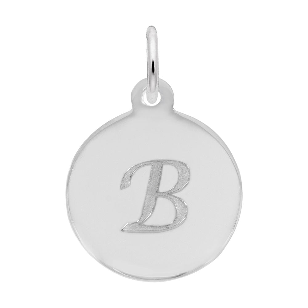 Rembrandt Charms - Script Initial Disc Charm-Letter B - 1896-002 Rembrandt Charms Charm Birmingham Jewelry