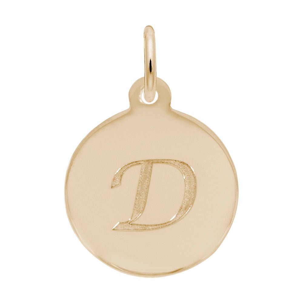 Rembrandt Charms - Script Initial Disc Charm-Letter D - 1896-004 Rembrandt Charms Charm Birmingham Jewelry