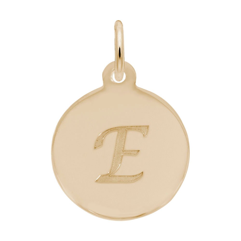 Rembrandt Charms - Script Initial Disc Charm-Letter E - 1896-005 Rembrandt Charms Charm Birmingham Jewelry